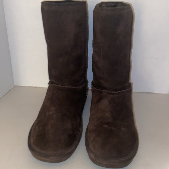 Bear Paw Boots Brown Suede Sheepskin Wool Blend Womens Size 11 - Picture 2 of 14
